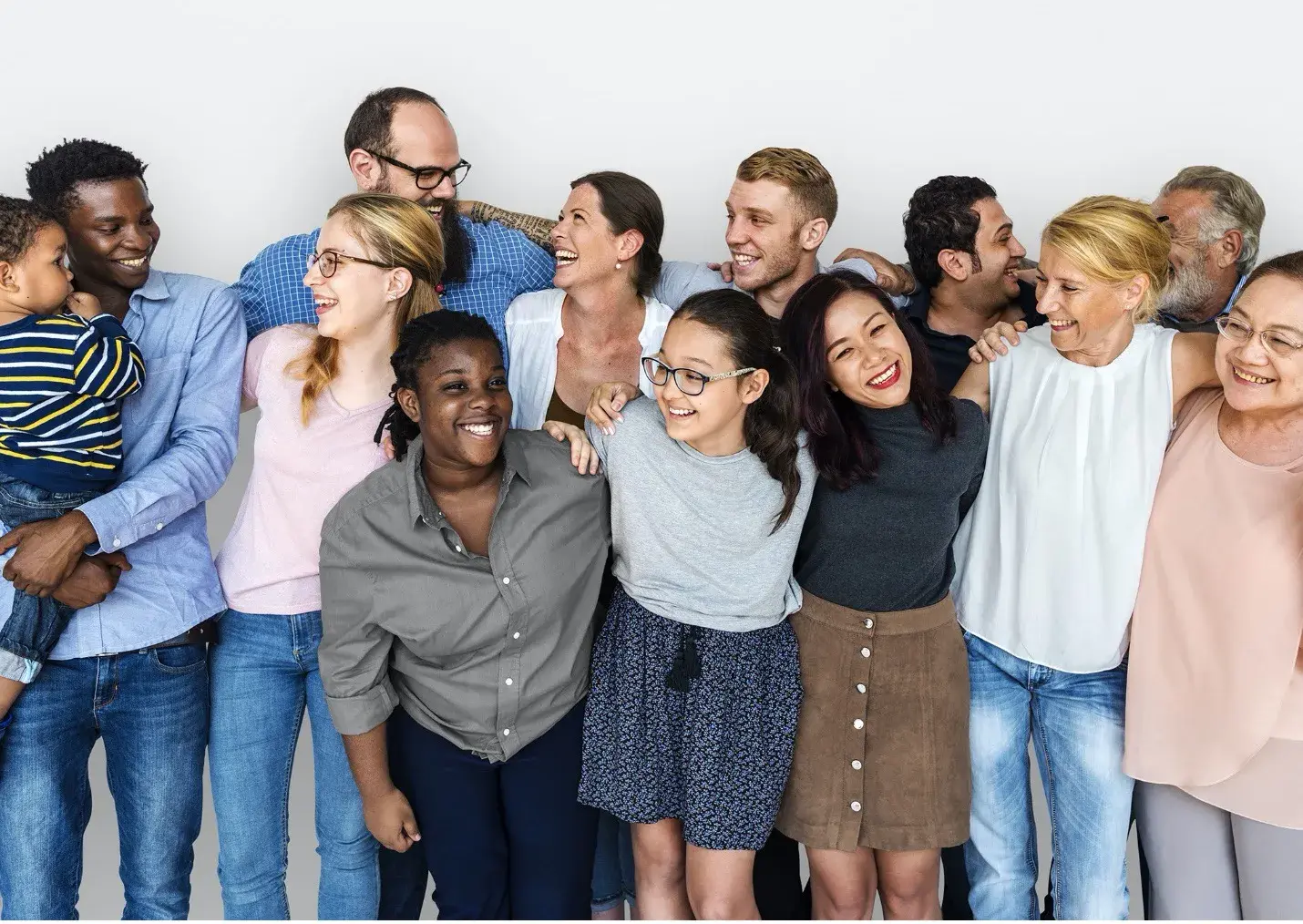 a happy diverse group