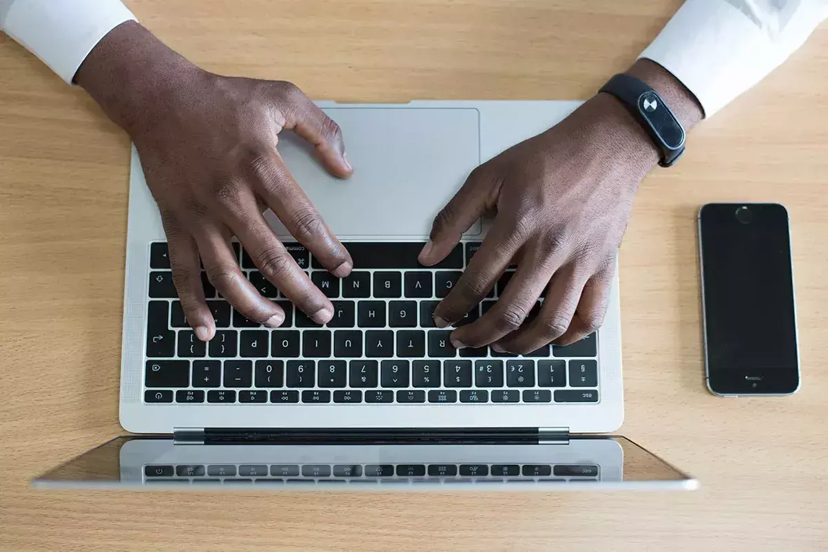 a man using a laptop