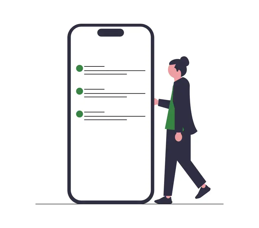 a cellphone with options